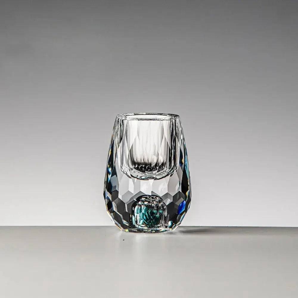 6pcs Luxury Crystal Glass Vodka Glass Sake Shochu Glass Bar Liqueur Double Bottom Gold Foil Glass Cup High-end Gifts Hard Liquor